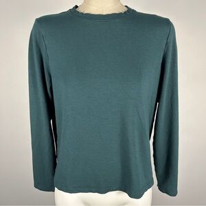 ❤️ Majestic Filatures Elegant Teal Long Sleeve Women's Top Size M